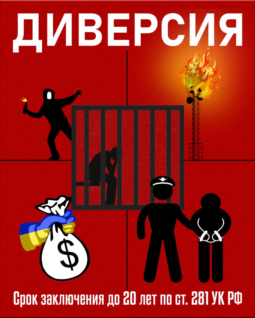 Диверсия. Срок заключения до 20 лет
